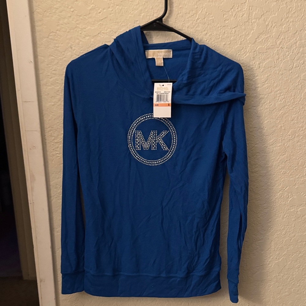 Michael Kors Vibrant Blue Long Sleeve Hoodie
